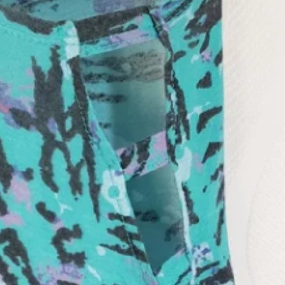 Forever 21 - Trapeze Swingy Cami Tank Top Caged Cut-Out Sides | Small | Teal - Picture 14 of 16